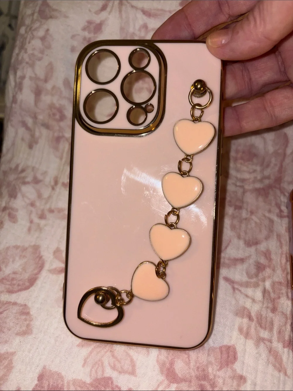 Set of 2 Heart Charm Phone Cases- Pink and Lavender IPhone 14
